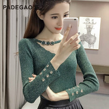 Casual Women Knitted Sweater V-neck Long Sleeve Slim Pullovers Sweaters Fashion Jersey  Basic Sweater Women 2024 - buy cheap