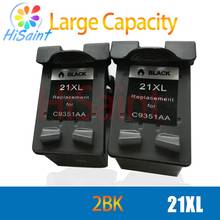 hisaint 2 x For HP 21 21XL C9351A Black  Ink Cartridge  For HP 1402 1406 1408 1410 D1360 D1460  Inkjet Printer  Free Shipping 2024 - buy cheap