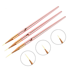 Tignish 3Pcs/Set Rose Gold Nail Art Drawing Painting Carving Liner Pen Design Acrylic UV Gel Brush Manicure Tools 2024 - buy cheap