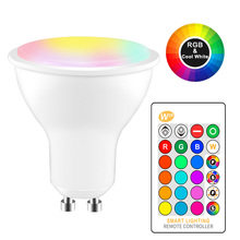 Bombilla LED RGB de 8W, foco GU10 RGBW, regulable, mágico, con Control remoto IR, 16 colores, AC85-265V 2024 - compra barato