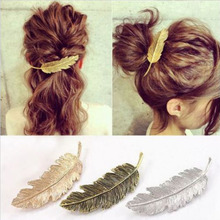 PINKSEE Vintage Gold Metal Leaves Feather Hairpin Clips Barrettes For Women Fashion Hair Jewelry Accessories Gifts 2024 - buy cheap