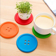 1pc Buttons cup pad tableware silicone cup pad Coaster Placemats cup mat dining table Coffee heat Resistant kitchen tool 2024 - buy cheap