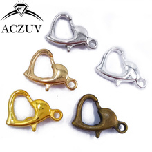 500Pcs Silver Gold KC Gold Antique Bronze Rhodium Plated 8x12mm Heart Claw Lobster Clasps Jewelry Hooks Findings Accessories 2024 - buy cheap