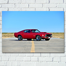 Mustang boss fastback carro muscular clássico antigo arte de parede, pinturas de arte de tela impressão artística para decoração da sala de estar 2024 - compre barato