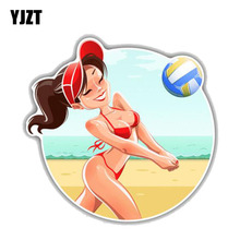 YJZT13CM*12.5CM Sexy Girl Volleyball Player PVC Motorcycle  Car Sticker 11-00225 2024 - buy cheap