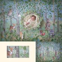 Mehofoto bebê recém-nascido animais da floresta fotografia backdrops floral estúdio fotográfico foto fundo decorações de aniversário prop 2024 - compre barato