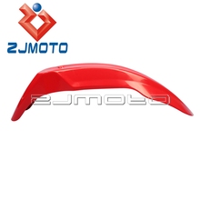 Zjmoto universal vermelho abs plástico motocross fora da estrada da bicicleta sujeira frente fender pára-lamas para honda xr crf 230 250 450 650 2024 - compre barato