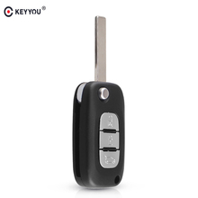 KEYYOU Uncut Key Shell Case For Renault Clio Megane Kangoo Modus Auto 3 Button Flip Folding Car Remote Key Cover Fob Styling 2024 - buy cheap