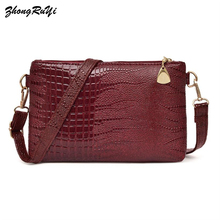 Women Vintage Split PU Leather Bags Crocodile Pattern Envelope Shoulder Bag Ladies Small Messenger Handbag Female Gift Bolsa 2024 - buy cheap