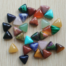 2017 fashion assorted natural stone triangle cab cabochon beads for jewelry Accessories 10x10x10mm wholesale 50pcs/lot free 2024 - buy cheap