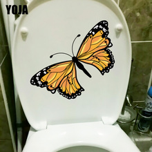 YOJA 20X19.6CM Yellow Beautiful Butterfly Childern Bedroom Wall Sticker Home Decor WC Toilet Decal T1-2117 2024 - buy cheap