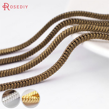 Cadena de serpiente cuadrada de cobre Chapado en Color dorado, accesorios de joyería Diy, 2MM de ancho, 30385 2024 - compra barato