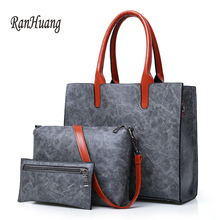 RanHuang 3 Sets Fashion Handbags Women's Leather Handbags 2019 Ladies Casual Shoulder Bags Messenger Bags bolsa feminina A1443 2024 - buy cheap