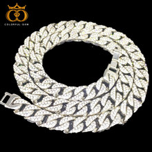 colorful.gem Men's 15mm Heavy Iced Alloy Miami Cuban Link Necklace Choker Bling Bling Hip hop Jewelry Gold Silver Cuban Chain 2024 - buy cheap