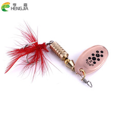New 10pcs  5.3g 6.5cm 6#red feather japan hook hard metal trolling sequin spinner spoon fishing lures bass pesca fishing baits 2024 - buy cheap