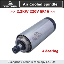 2.2KW шпиндель с воздушным охлаждением ER16 фрезерный шпиндель 2.2KW 220V 80*195 мм с 4 подшипниками 2024 - купить недорого