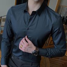 Мужская деловая рубашка VISADA JAUNA, однотонная Облегающая рубашка большого размера с длинным рукавом, модель N5072 2024 - купить недорого