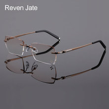 Reven Jate-Gafas de titanio 611 puro para hombre, anteojos con marco de Gafas de hombre de corte de diamante, graduadas ópticas, a la moda 2024 - compra barato