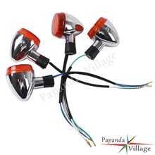 Luz indicadora de señal de giro delantera y trasera para motocicleta, accesorio cromado personalizado para Honda Shadow 400 750 VT750 04-07, E13 2024 - compra barato