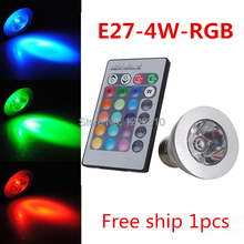 E27 4 Вт 90-240 в 16 лампочек RGB Светодиодная лампа с дистанционным управлением Бесплатная доставка 2024 - купить недорого