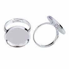 10pcs Adjustable Ring Bases Antique Silver Color Blank Rings Setting Trays Bezel Fit Multi Size Cabochon Cameo 2024 - buy cheap