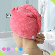 Thicken Coral Velvet Dry Hair Bath Towel Microfiber Quick Drying Turban Super Absorbent Women Hair Cap Wrap with Button 2024 - buy cheap