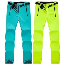 Новые уличные женские штаны для пешего туризма, теплые флисовые спортивные штаны, водонепроницаемые ветрозащитные брюки для рыбалки, кемпинга, катания на лыжах 2024 - купить недорого
