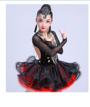 Ropa de baile con borlas vestidos de baile falda niños flecos profesional de baile latino para niñas salsa cha samba tango 2024 - compra barato