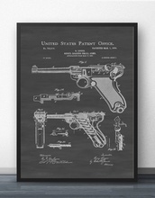 Luger Pistol Patent Blueprint Wall Art Paint Wall Decor Canvas Prints Canvas Art Poster Oil Paintings No Frame 2024 - buy cheap