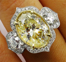 Conjuntos de anel de promessa única 925 prata esterlina zircônia cúbica anéis de banda de casamento para as mulheres noivado nupcial flor jóias 2024 - compre barato