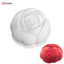 Forma de bolo de flores de rosas, forma de silicone diy para confeitaria, utensílio de fondant congelado 2024 - compre barato