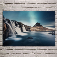 Natureza paisagem cachoeira montanha rio luz do dia de tecido cartazes na parede imagem casa sala estar decoração quarto kh535 2024 - compre barato