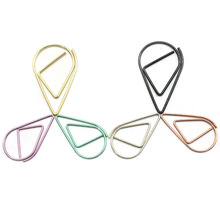 40Pcs 2.5*1.5cm Cute Mini Paper Clips Metal Material Water Drop Shape Golden Silver Black Bookmark Memo Marking Clips Stationery 2024 - buy cheap