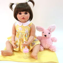 Fashion 22 Inch Reborn Baby Girl Doll Full Silicone Vinyl Bebe born Realistic Princess Baby Toy Doll For Children's Day Gifts 2024 - buy cheap