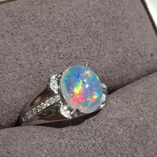 Free shipping Natural And Real Opal  Ring 925 sterling silver Wholesales Fine jewelry Natural Opal Man Ring 8*10mm 2024 - buy cheap