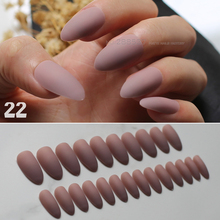 24pcs Brown Matte stiletto nails pink medium fake nails red False nails nude Full Nail Tips Easy to wear Multicolor selection 2024 - buy cheap