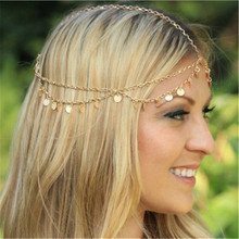 New Beach Multi Layer Metal Gold Color Head Chain Tassel Bindi Hair Jewelry Accesories Boho Headband 2024 - buy cheap