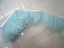 Free Shipping 10meters 8-10cm width light Tea Ostrich Feather Ribbon feather fringe Feather trimming 2024 - buy cheap