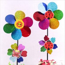 1pc colorido girador de vento crianças brinquedo lantejoulas moinho vento girador casa jardim quintal decoração 2024 - compre barato