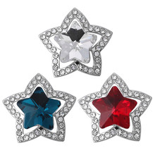 10pcs/lot New Snap Jewelry Stars Snap Buttons Fit DIY 18mm Snaps Bracelet Button Jewelry ZA3059A 2024 - buy cheap