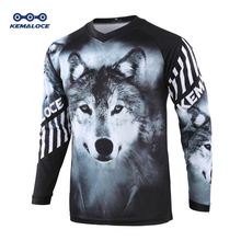 KEMALOCE Mountain Bike Jersey Motocross Jersey Black Wolf BMX Shirts Long Sleeve Breathable Quick Dry Downhill MTB Jersey 2024 - buy cheap