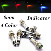 12v 4 cores 8mm led painel de luz de alerta indicador de sinal lâmpada vermelho âmbar azul verde 2024 - compre barato