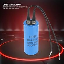 1 PC CD60 Run Capacitor Run Capacitor with Wire Lead 250V AC 50uF 50/60Hz for Motor Air Compressor Motor Capacitor 2024 - buy cheap