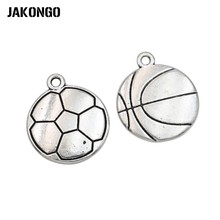 Jakongo 5 pçs antigo prata chapeado basquete futebol charme pingentes para pulseira jóias acessórios fazendo descobertas 20mm 2024 - compre barato