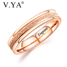 V.YA-anillo de acero de titanio con nombre personalizado para mujer, joya sencilla de moda, nuevo estilo, joyería para mujer de compromiso 2024 - compra barato