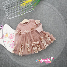 Новое платье для девочек осенние платья для танцев из чистого хлопка платье для малышей От 0 до 3 лет, A186 2024 - купить недорого