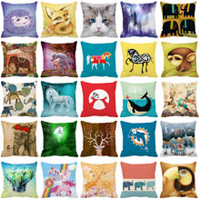 Fundas de almohada personalizadas con dibujos de animales, fundas de almohada de 45x45cm para el hogar, sofá, 40x40cm 2024 - compra barato