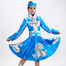 Women Mongolian Clothing Stage Performance Dance Skirt Gown Girl Mongolian Dance Costumes Child Minority Tibetan Dance Wear 89 2024 - buy cheap