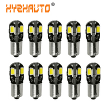 HYZHAUTO-Lámpara led canbus T4W para Luces de lectura interiores de coche, fuente de luz blanca fría 5630 K 12v, 6500 ba9s T11, sin Error, 10 Uds. 2024 - compra barato