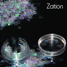 Zation 1 botella de camaleón holográfico polvo de uñas pigmento UV uñas arte brillo espejo azúcar lentejuela en polvo para uñas Gel UV manicura 2024 - compra barato